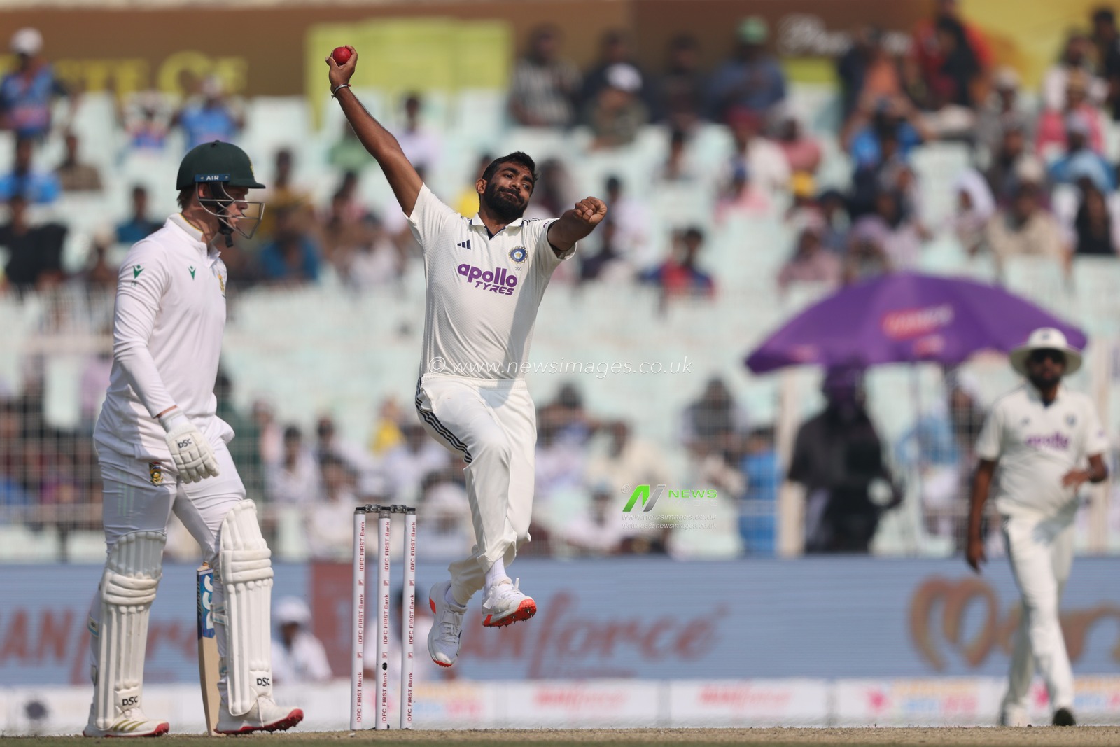 Jasprit Bumrah of India during the IDFC First Bank Test Day 3 match India vs South Africa at Eden Gardens, Kolkata, India, 16th November 2025

(Photo by Shubhajit Roy Karmakar/News Images)