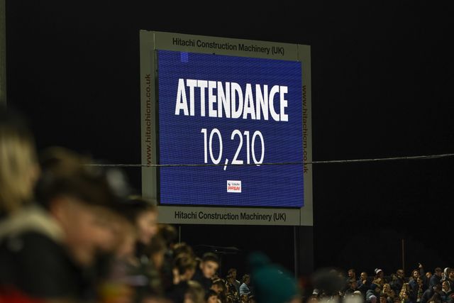 This evening’s attendance was a sell out at 10,210 during the Gallagher Premiership match Newcastle Red Bulls vs Northampton Saints at Kingston Park, Newcastle, United Kingdom, 17th October 2025

(Photo by Mark Cosgrove/News Images)