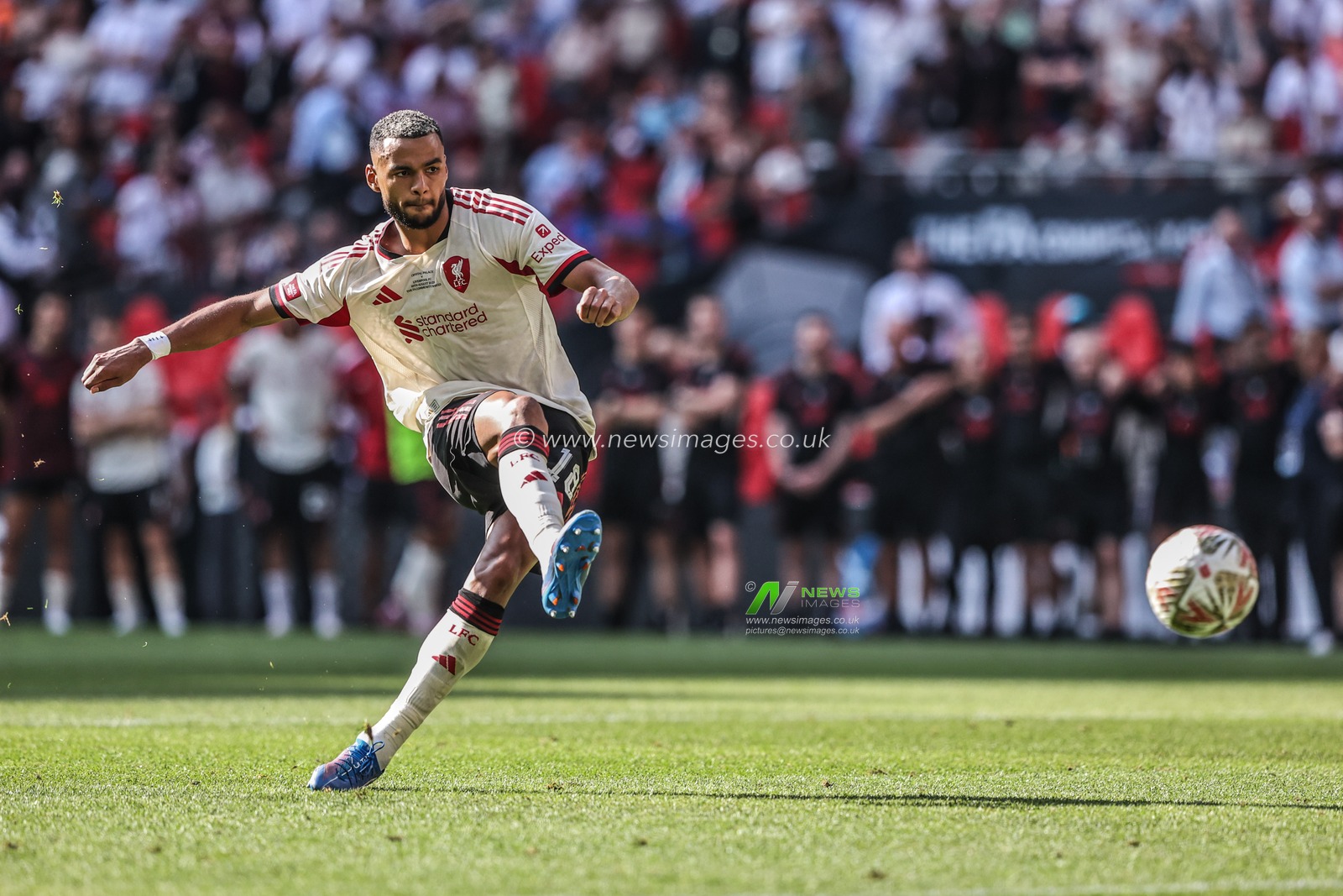 Cody Gakpo of Liverpool scores his penalty during the The FA Community Shield match Crystal Palace vs Liverpool at Wembley Stadium, London, United Kingdom, 10th August 2025

(Photo by Alfie Cosgrove/News Images)