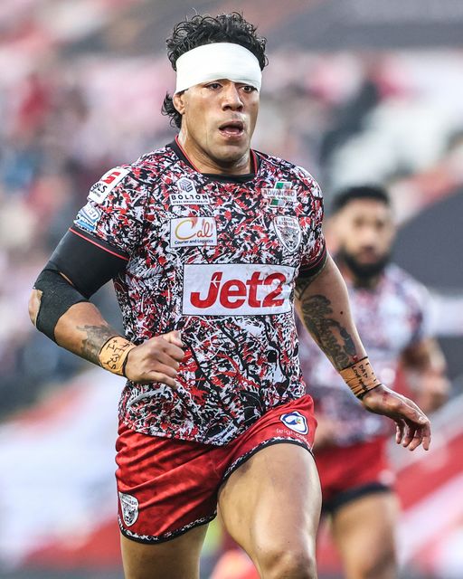 Joe Ofahengaue of Leigh Leopards during the Betfred Super League round 9 match Leigh Leopards vs Huddersfield Giants at Leigh Sports Village, Leigh, United Kingdom on 23 April 2026

(Photo by Alfie Cosgrove/News Images)