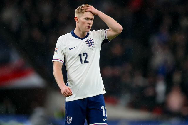 Lewis Hall of England reacts during the UEFA Nations League, League B - Group 2 match England vs Republic of Ireland at Wembley Stadium, London, United Kingdom, 17th November 2024

(Photo by Gareth Evans/News Images)