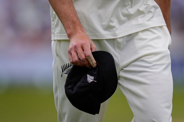 Will O'Rourke of New Zealand walks off with a potential injury after pulling out of his delivery stride, pictured with a strapped and taped injured finger during the 3rd Rothesay Test Match Day 5 match England vs New Zealand at Trent Bridge, Nottingham, United Kingdom on 29 June 2026

(Photo by Maynard Manyowa/News Images)