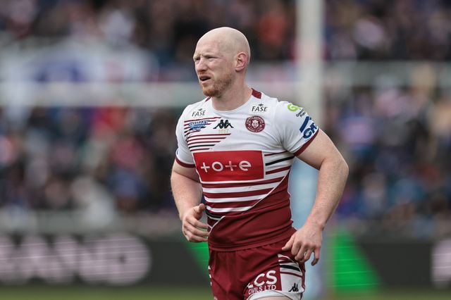 Liam Farrell of Wigan Warriors during the Betfred Challenge Cup Quarter Final match Wakefield Trinity vs Wigan Warriors at DIY Kitchens Stadium, Wakefield, United Kingdom on 12 April 2026

(Photo by Mark Cosgrove/News Images)
