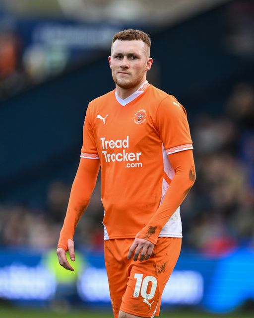 Sonny Carey of Blackpool during the Sky Bet League 1 match Stockport County vs Blackpool at Edgeley Park Stadium, Stockport, United Kingdom, 1st March 2025

(Photo by Craig Thomas/News Images)