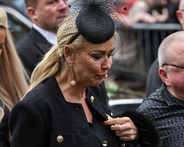 Claire Sweeney leaves the cathedral after there service during Ricky Hatton' Funeral at Manchester Cathedral, Manchester, United Kingdom, 10th October 2025

(Photo by Mark Cosgrove/News Images)