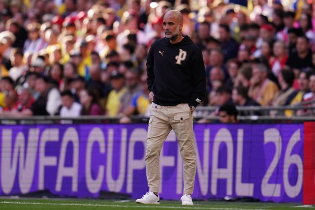 Josep Guardiola manager of Manchester City during the Emirates FA Cup Semi-Final match Manchester City vs Southampton at Wembley Stadium, London, United Kingdom on 25 April 2026

(Photo by Harvey Murphy/News Images)