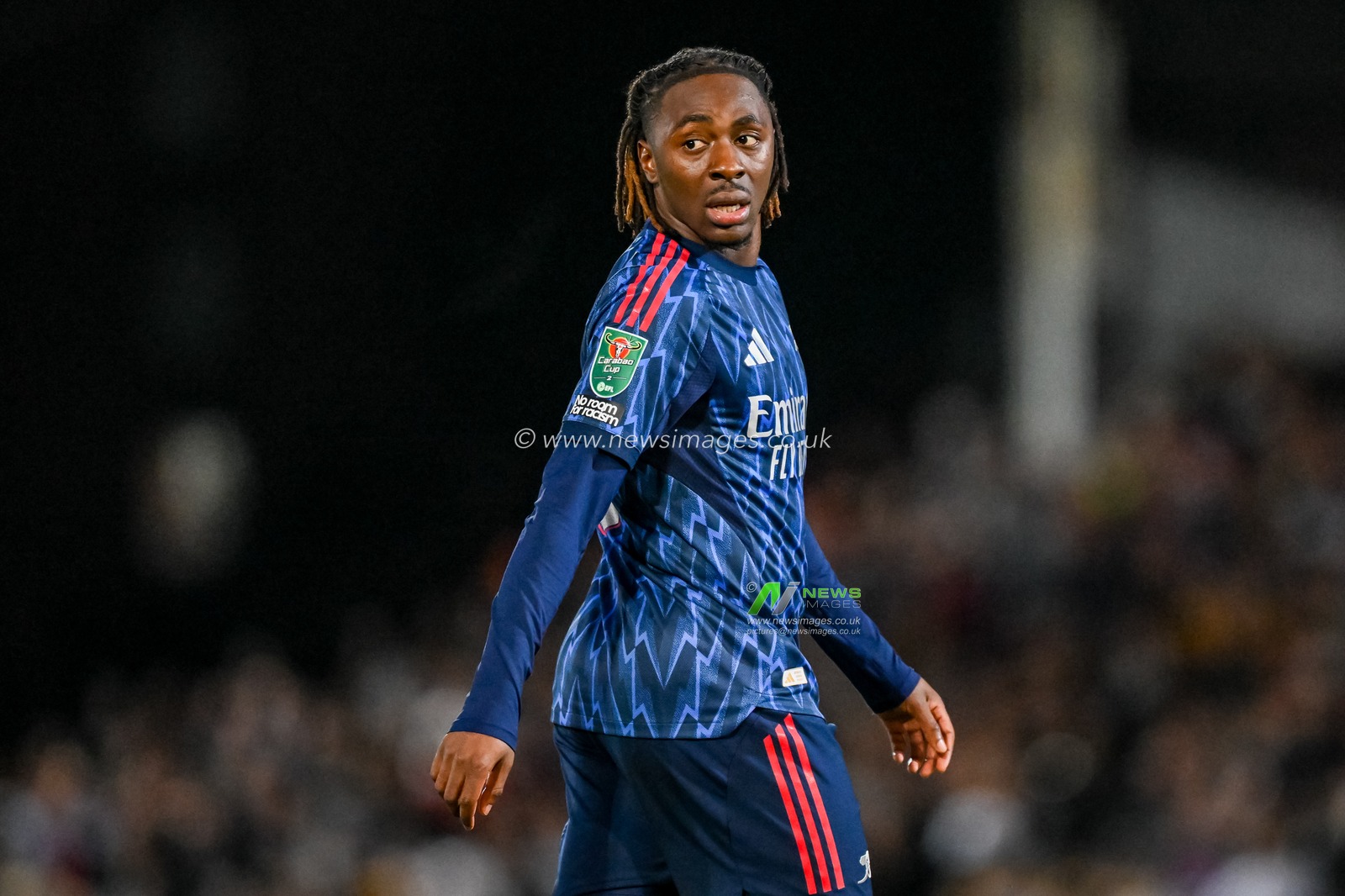 Eberechi Eze of Arsenal  looks back over his shoulder during the Carabao Cup Round 3 match Port Vale vs Arsenal at Vale Park, Burslem, United Kingdom, 24th September 2025

(Photo by Adam Gee/News Images)