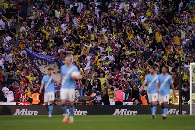 Southampton fans celebrate goal during the Emirates FA Cup Semi-Final match Manchester City vs Southampton at Wembley Stadium, London, United Kingdom on 25 April 2026

(Photo by Harvey Murphy/News Images)