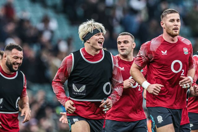Henry Pollock of England in the pre-game warm up during the Quilter Nations Series 2025 match England vs New Zealand at Allianz Stadium, Twickenham, United Kingdom, 15th November 2025

(Photo by Mark Cosgrove/News Images)

*** GER AUT SUI OUT ***