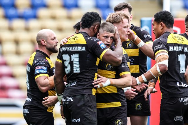 King Vuniyayawa of York Knights celebrates his try during the Betfred Super League round 12 match York Knights vs Castleford Tigers at LNER Community Stadium, York, United Kingdom on 16 May 2026

(Photo by Alfie Cosgrove/News Images)