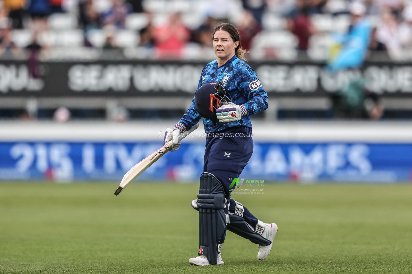 Tammy Beaumont of England leaves the field of play after being bowled out by Cherry-Ann Fraser of West Indies during the Metro Bank One Day International match England Women vs West Indies Women at Derbyshire County Cricket Club, Derby, United Kingdom, 30th May 2025

(Photo by Alfie Cosgrove/News Images)