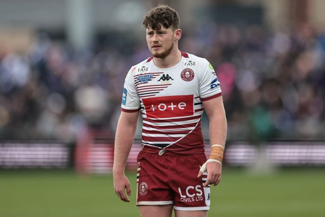 Jack Farrimond of Wigan Warriors during the Betfred Challenge Cup Quarter Final match Wakefield Trinity vs Wigan Warriors at DIY Kitchens Stadium, Wakefield, United Kingdom on 12 April 2026

(Photo by Mark Cosgrove/News Images)