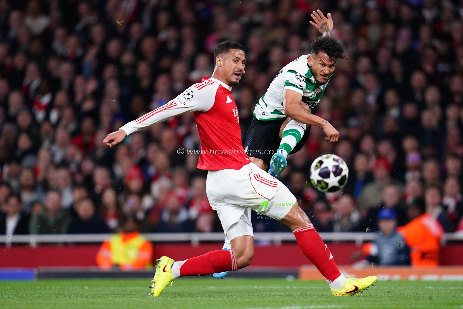 Luis Suarez of Sporting CP shoots wide during the UEFA Champions League Quarter Finals match Arsenal vs Sporting CP at Arsenal stadium, London, United Kingdom on 15 April 2026

(Photo by Harvey Murphy/News Images)