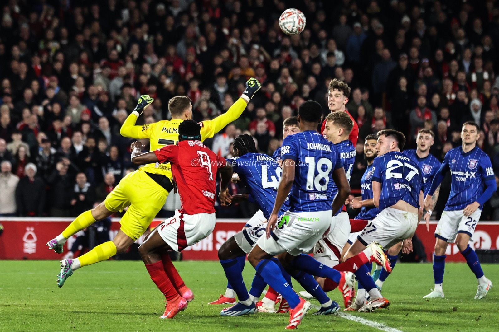 Alex Palmer of Ipswich Town punches the ball clear during the Emirates FA Cup 5th Round match Nottingham Forest vs Ipswich Town at City Ground, Nottingham, United Kingdom, 3rd March 2025

(Photo by Alfie Cosgrove/News Images)