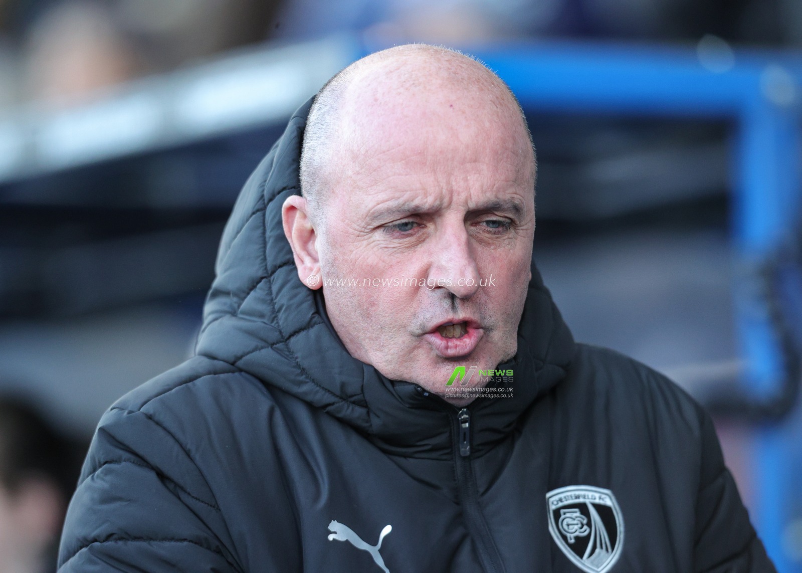 Paul Cook manager of Chesterfield during the Sky Bet League 2 match Chesterfield vs Notts County at SMH Group Stadium, Chesterfield, United Kingdom, 26th December 2025

(Photo by Richard Bierton/News Images)

*** GER AUT SUI OUT ***