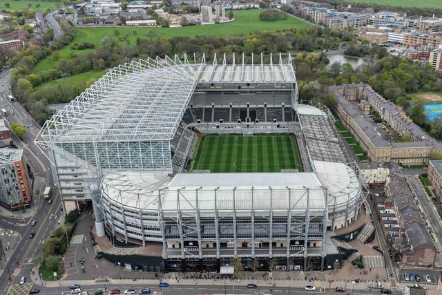 An aerial view of St James’ Park during the Premier League match Newcastle Untied vs Bournemouth at St. James's Park, Newcastle, United Kingdom on 18 April 2026

(Photo by Mark Cosgrove/News Images)