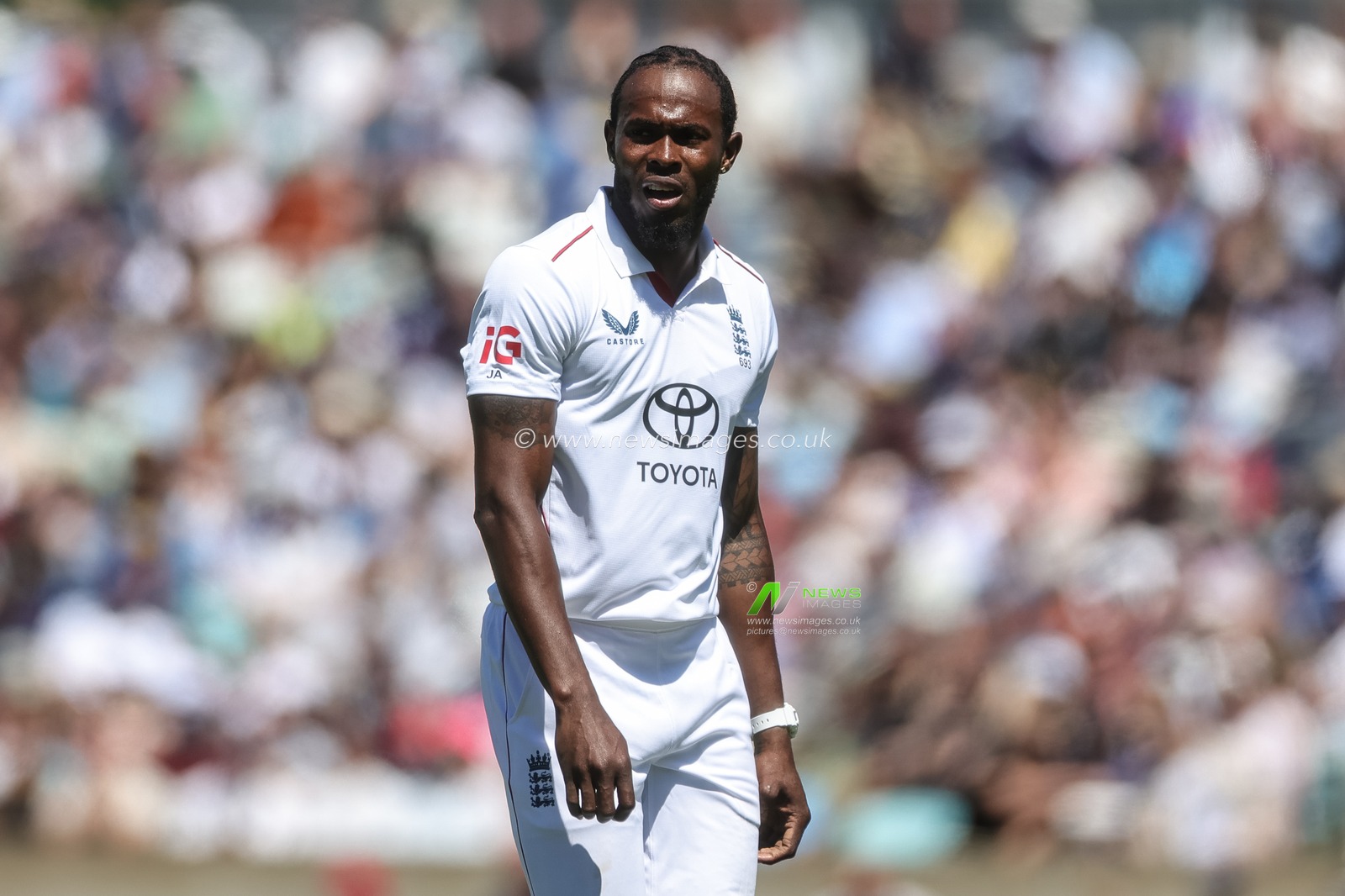 Jofra Archer of England during the 2nd Rothesay Test Match Day 1 match England vs New Zealand at The Kia Oval, London, United Kingdom on 17 June 2026

(Photo by Mark Cosgrove/News Images)