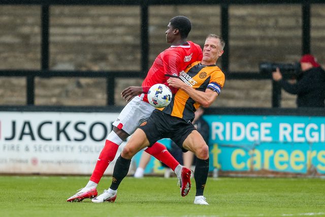 Micah Mbick of Charlton Athletic battles for the ball with Michael Morrison of Cambridge United during the Pre-season friendly match Cambridge United vs Charlton Athletic at Abbey Stadium, Cambridge, United Kingdom, 26th July 2025

(Photo by Izzy Poles/News Images)