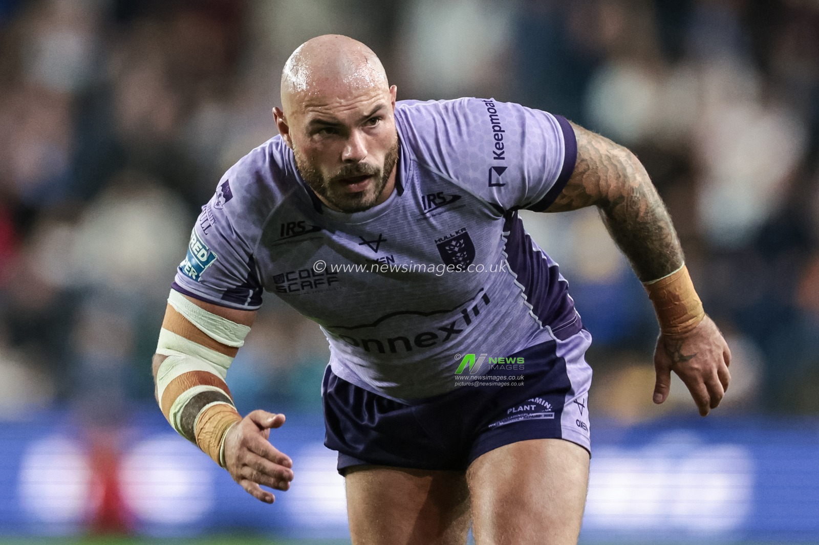 Sam Luckley of Hull KR in action during the Betfred Super League round 23 match Leeds Rhinos vs Hull KR at Headingley Stadium, Leeds, United Kingdom, 21st August 2025

(Photo by Mark Cosgrove/News Images)