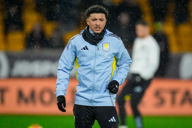 Jadon Sancho of Aston Villain the pregame warmup session  during the Premier League match Wolverhampton Wanderers vs Aston Villa at Molineux, Wolverhampton, United Kingdom on 27 February 2026

(Photo by Maynard Manyowa/News Images)