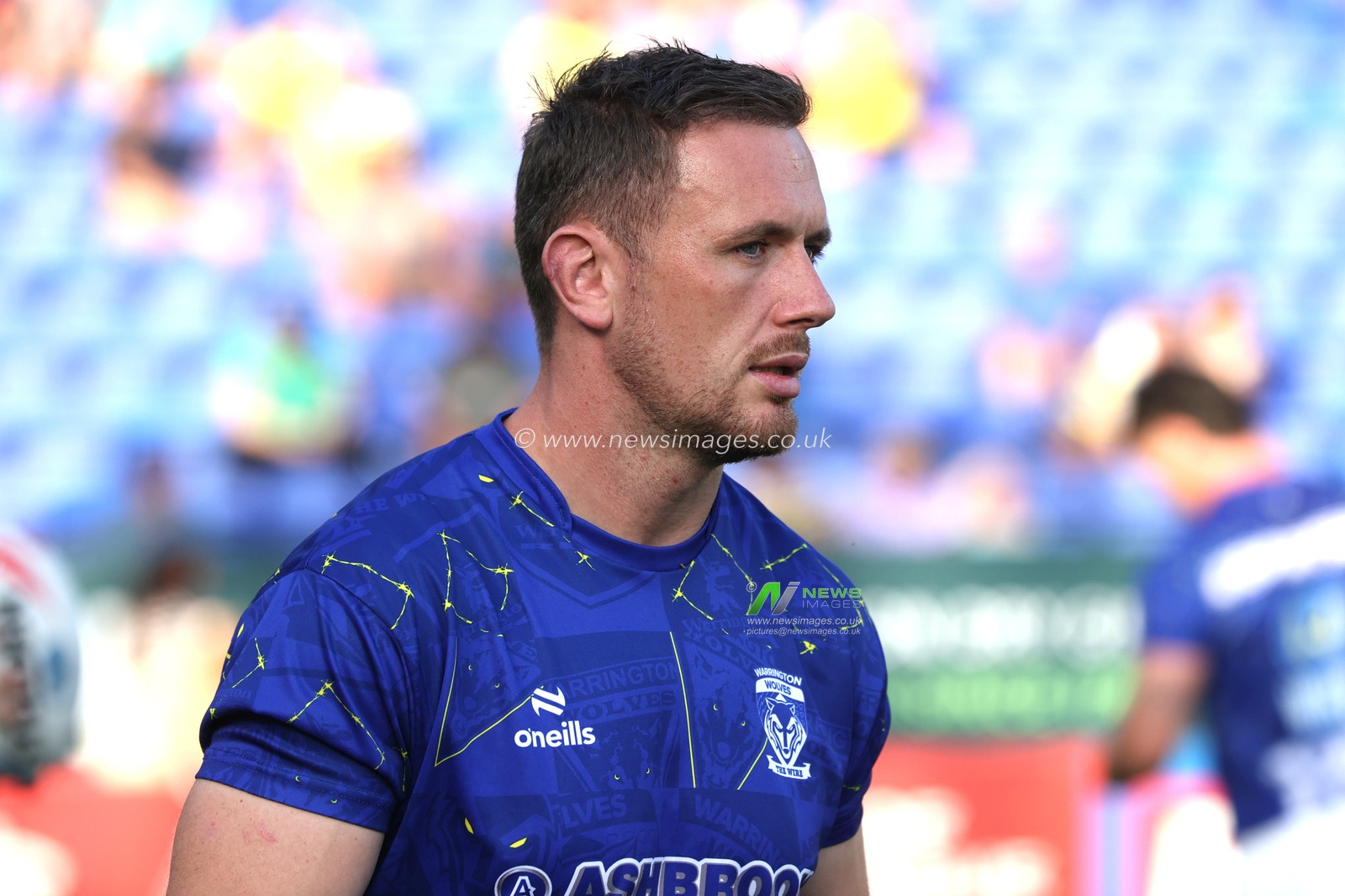 Ben Currie of Warrington Wolves in the pre-game warm up during the Betfred Super League round 16 match Warrington Wolves vs Catalans Dragons at The Halliwell Jones Stadium, Warrington, United Kingdom on 25 June 2026

(Photo by Alfie Cosgrove/News Images)