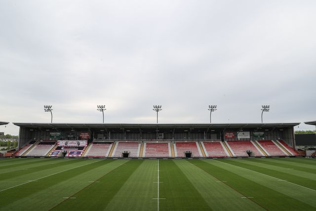A general view inside of Leigh Sports Village, home of Leigh Leopards ahead of the Betfred Super League Round 8 match Leigh Leopards vs Warrington Wolves at Leigh Sports Village, Leigh, United Kingdom, 19th April 2025

(Photo by Gareth Evans/News Images)