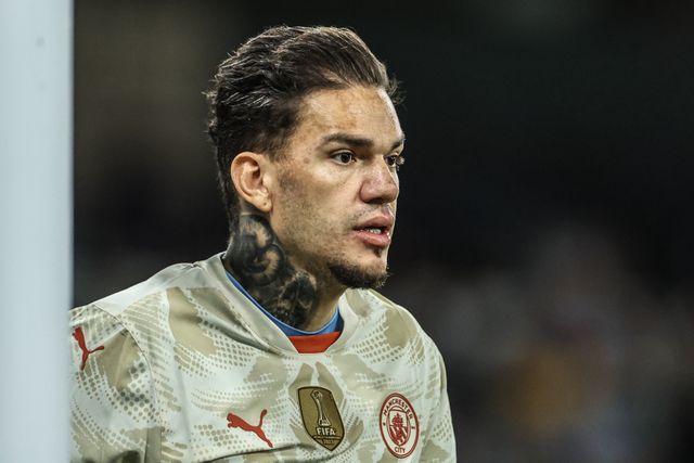 Ederson of Manchester City during the Premier League match Manchester City vs Wolverhampton Wanderers at Etihad Stadium, Manchester, United Kingdom, 2nd May 2025

(Photo by Mark Cosgrove/News Images)