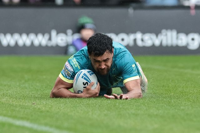Peta Hiku of Hull KR goes over for a try during the Betfred Super League round 11 match Leigh Leopards vs Hull KR at Leigh Sports Village, Leigh, United Kingdom on 16 May 2026

(Photo by Mark Cosgrove/News Images)