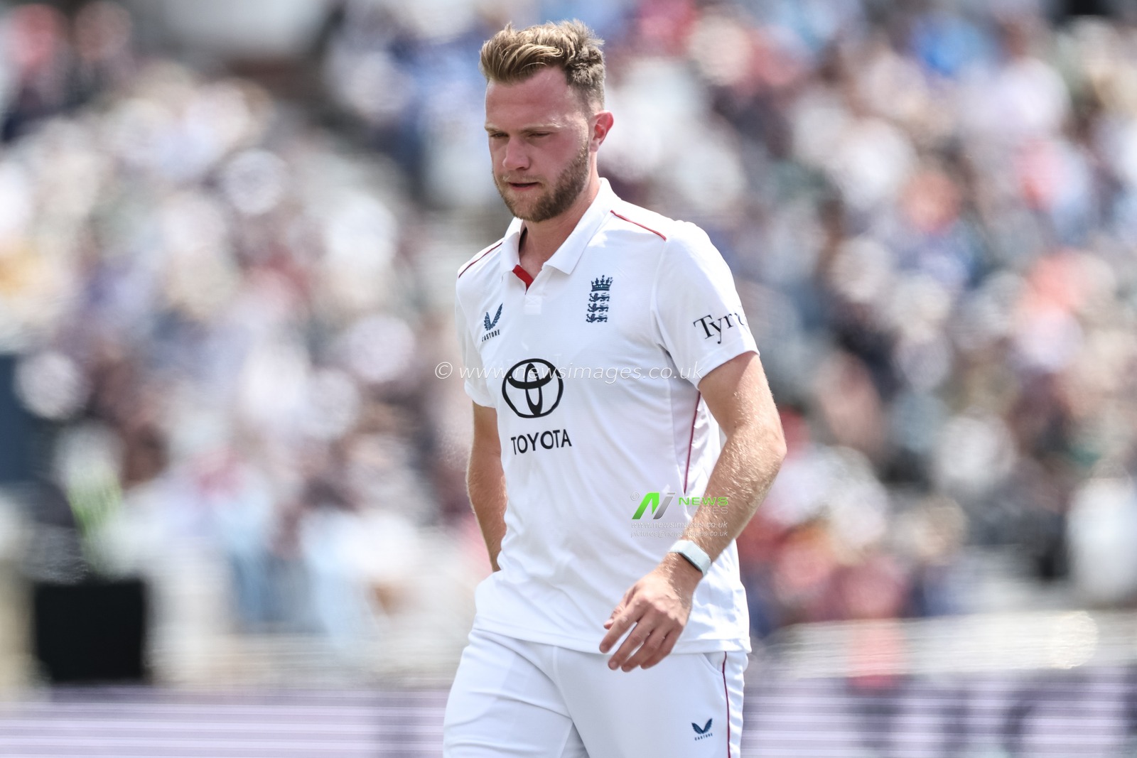 Sam Cook of England during the Rothesay Test Match Day 2 England vs Zimbabwe at Trent Bridge, Nottingham, United Kingdom, 23rd May 2025

(Photo by Mark Cosgrove/News Images)