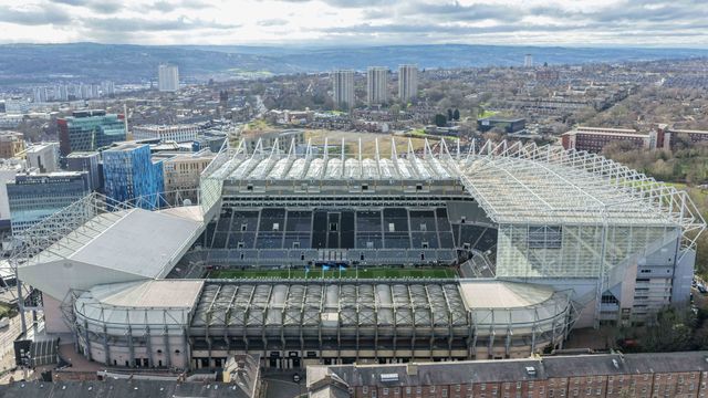 An aerial view of Et James’ Park ahead of the UEFA Champions League Last 16 match Newcastle Untied vs Barcelona at St. James's Park, Newcastle, United Kingdom on 10 March 2026

(Photo by Mark Cosgrove/News Images)