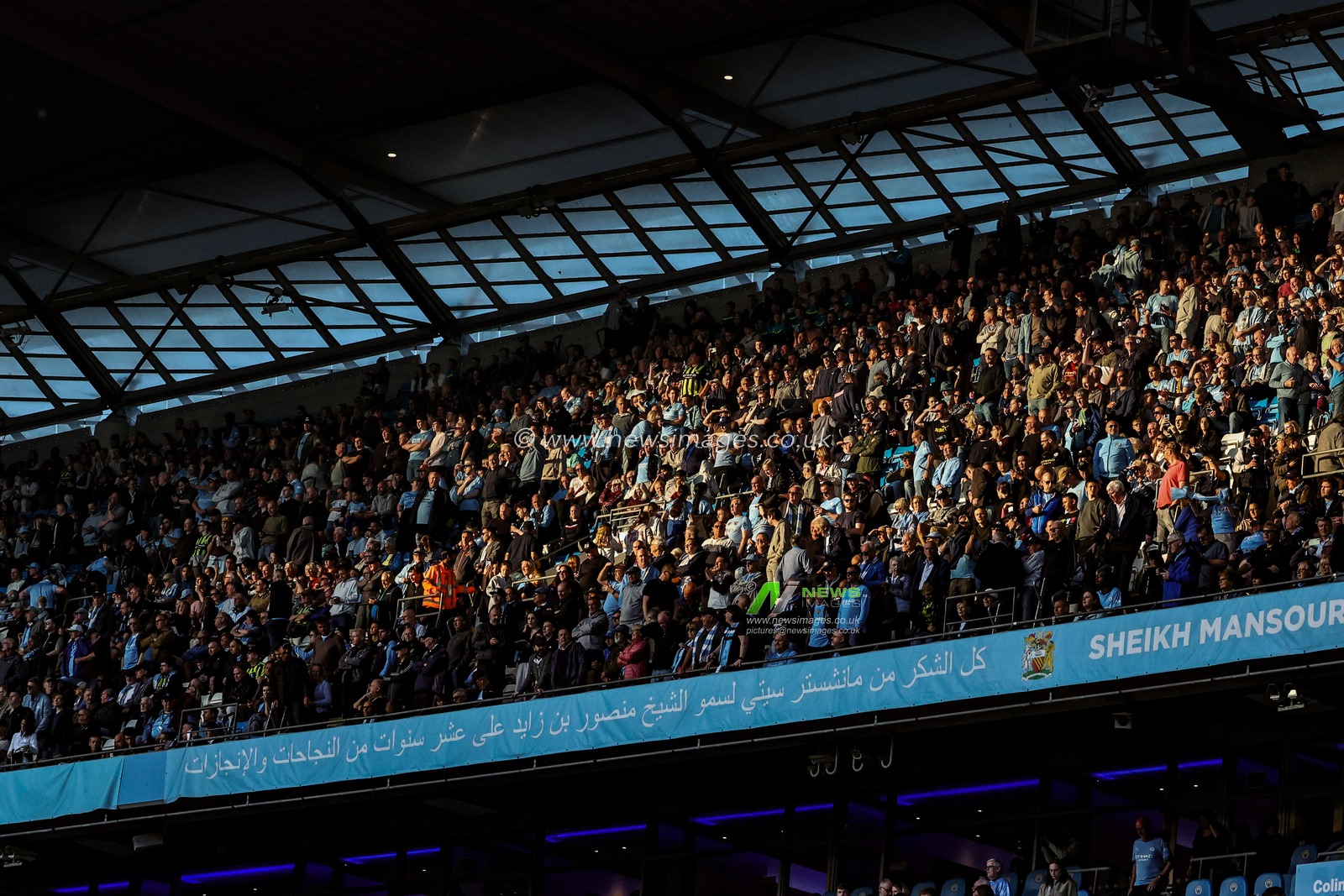 City fans look on during the Premier League match Manchester City vs Wolverhampton Wanderers at Etihad Stadium, Manchester, United Kingdom, 2nd May 2025

(Photo by Mark Cosgrove/News Images)
