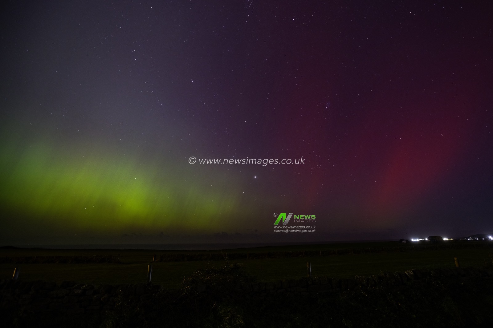 Northern Lights also know as the Aurora Borealis shines across Whitby Harbour, Whitby, United Kingdom, 10th October 2024

(Photo by Alfie Cosgrove/News Images)