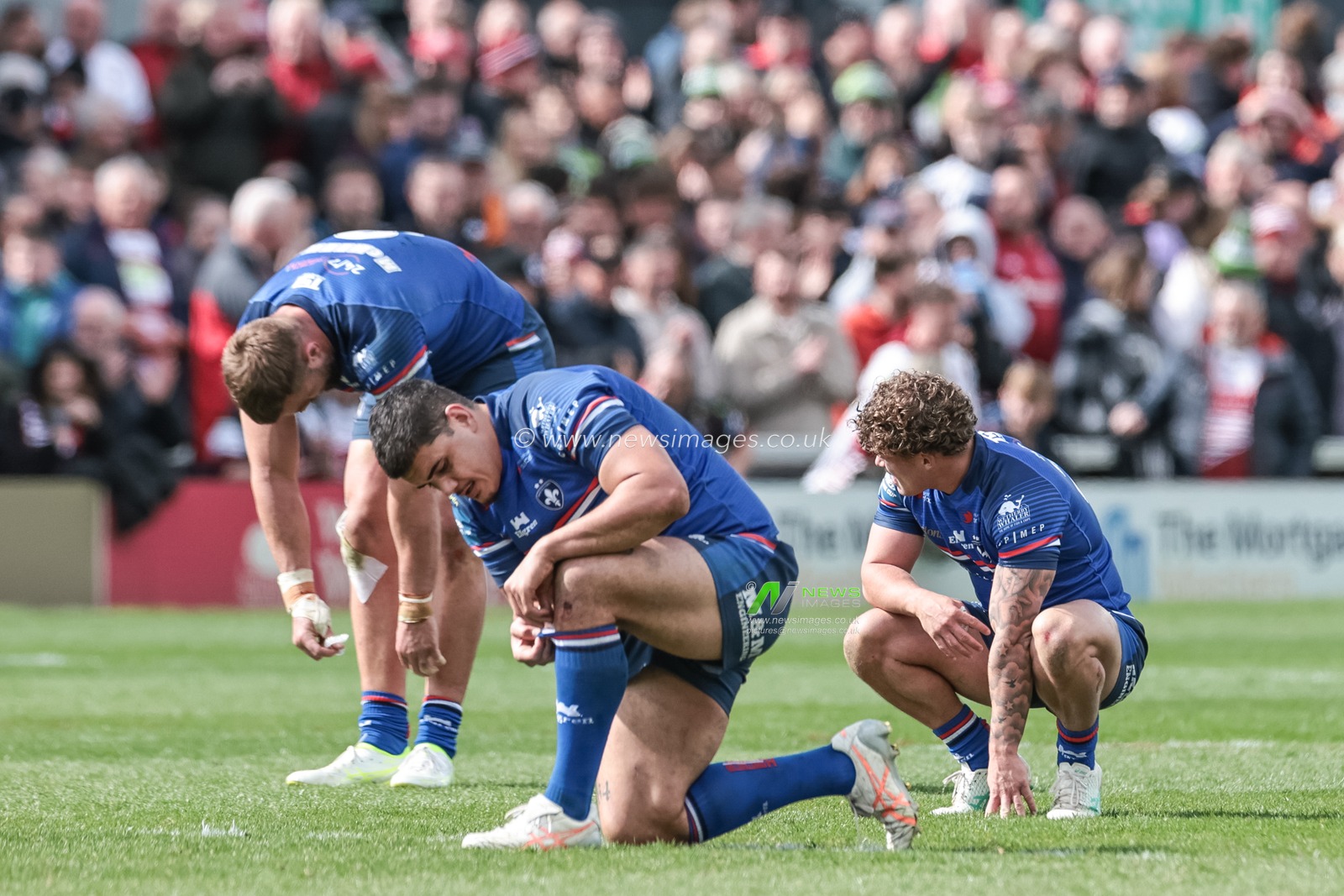 A dejected Caleb Hamlin-Uele of Wakefield Trinity  after losing 22-26 during the Betfred Challenge Cup Quarter Final match Wakefield Trinity vs Wigan Warriors at DIY Kitchens Stadium, Wakefield, United Kingdom on 12 April 2026

(Photo by Mark Cosgrove/News Images)