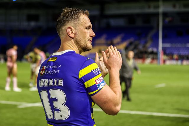 Ben Currie of Warrington Wolves applauds the fans after the game during the Betfred Super League round 13 match Warrington Wolves vs Hull FC at The Halliwell Jones Stadium, Warrington, United Kingdom on 05 June 2026

(Photo by Alfie Cosgrove/News Images)