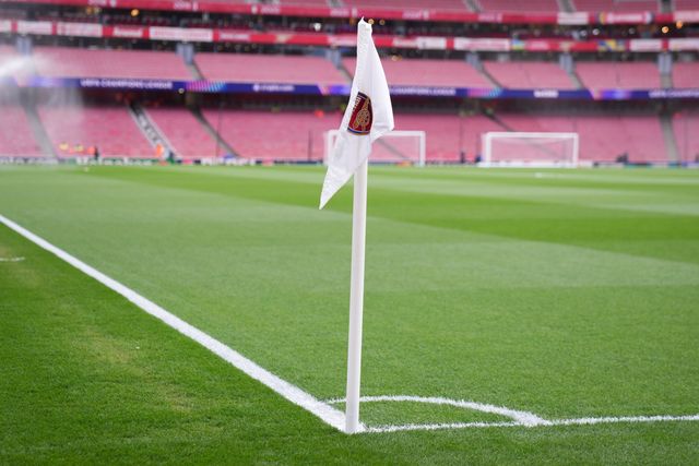 View of the arsenal corner flag ahead of the UEFA Champions League Quarter Finals match Arsenal vs Sporting CP at Arsenal stadium, London, United Kingdom on 15 April 2026

(Photo by Harvey Murphy/News Images)