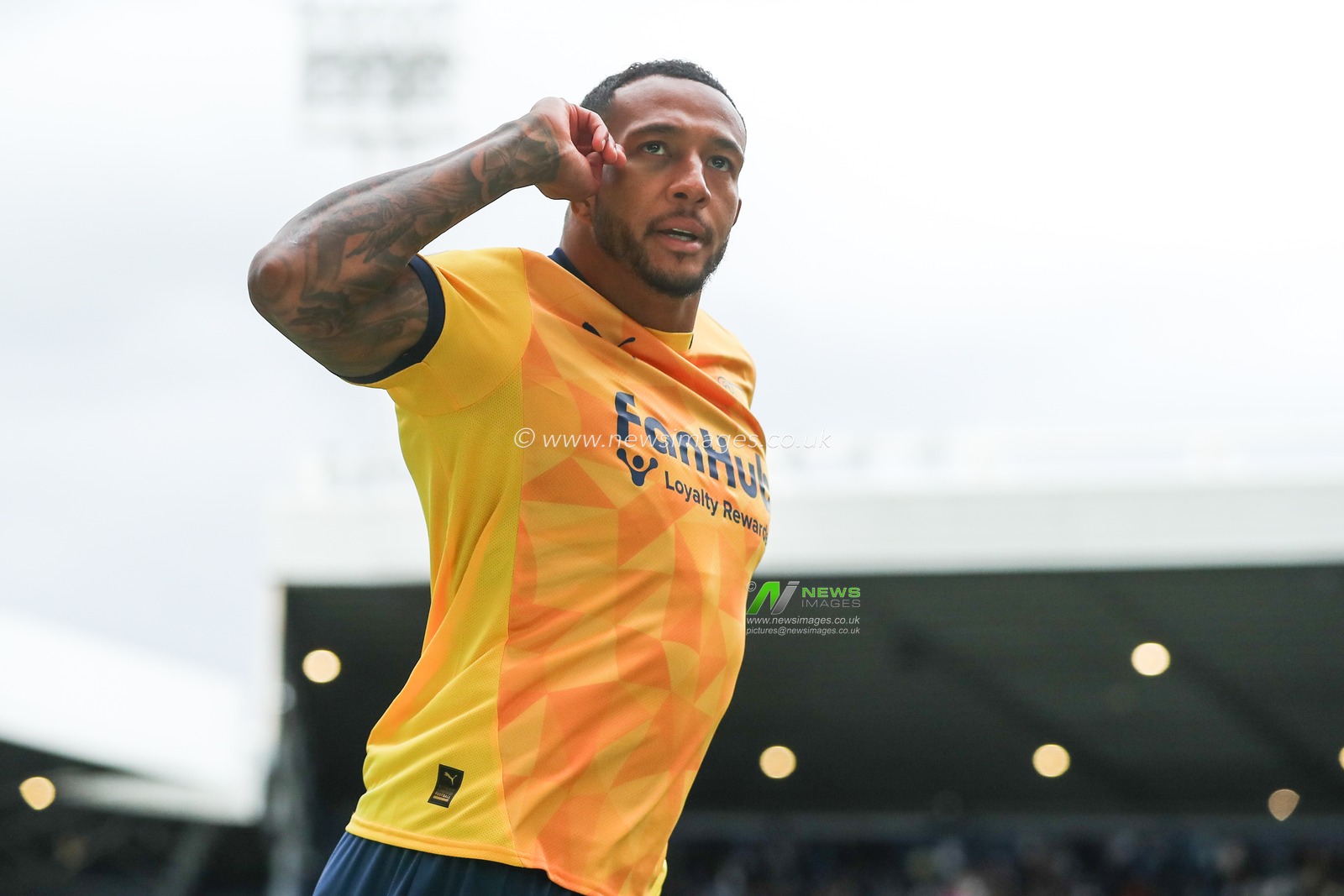 Nathaniel Mendez-Laing of Derby County celebrates his goal to make it 1-3 during the Sky Bet Championship match West Bromwich Albion vs Derby County at The Hawthorns, West Bromwich, United Kingdom, 21st April 2025

(Photo by Gareth Evans/News Images)