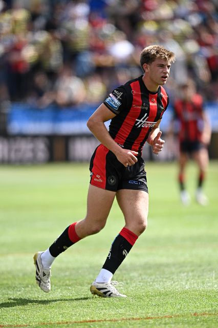 Ewan Irwin of Warrington Wolves during the Betfred Super League round 21 match Castleford Tigers vs Warrington Wolves at OneBore Stadium, Castleford, Untied Kingdom on 01 August 2026

(Photo by Ben Roberts/News Images)
