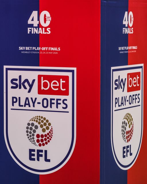 The Sky Bet Championship Playoff Final trophy stand during the Sky Bet Championship Playoffs Final match Hull City vs Middlesbrough at Wembley Stadium, London, United Kingdom on 23 May 2026

(Photo by Alfie Cosgrove/News Images)