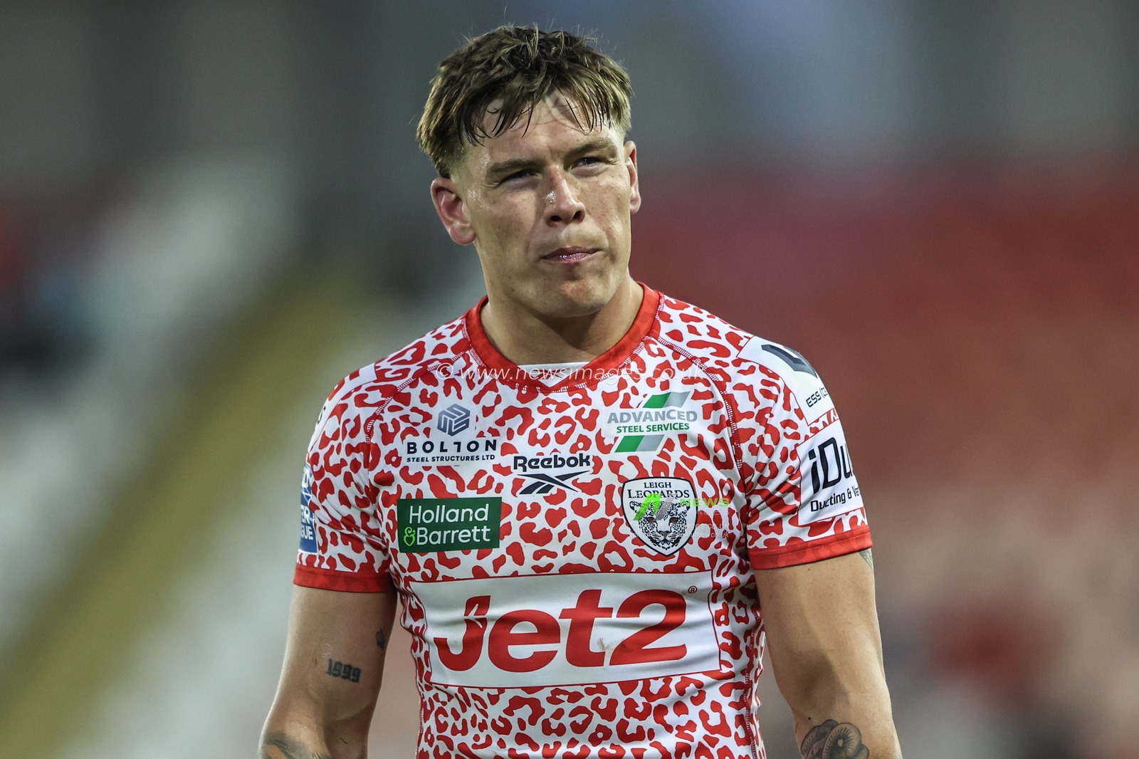 Keanan Brand of Leigh Leopards during the Betfred Super League Round 12 match Leigh Leopards vs Hull FC at Leigh Sports Village, Leigh, United Kingdom, 22nd May 2025

(Photo by Alfie Cosgrove/News Images)
