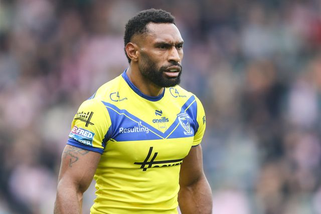 Rodrick Tai of Warrington Wolves during the Betfred Super League Round 8 match Leigh Leopards vs Warrington Wolves at Leigh Sports Village, Leigh, United Kingdom, 19th April 2025

(Photo by Gareth Evans/News Images)