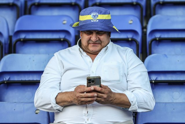 Warrington fans during the Betfred Super League round 21 match Warrington Wolves vs Wigan Warriors at Halliwell Jones Stadium, Warrington, United Kingdom, 8th August 2025

(Photo by Alfie Cosgrove/News Images)