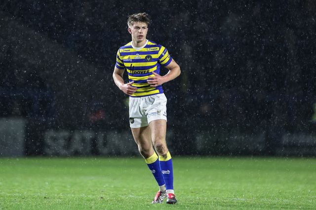 Ewan Irwin of Warrington Wolves during the Pre Season match Warrington Wolves vs Leigh Leopards at Halliwell Jones Stadium, Warrington, United Kingdom, 30th January 2026

(Photo by Mark Cosgrove/News Images)