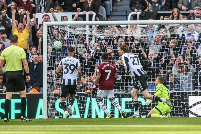 Nick Woltemade of Newcastle United celebrates his goal to make it 1-0 during the Premier League match Newcastle Untied vs West Ham United at St. James's Park, Newcastle, United Kingdom on 17 May 2026

(Photo by Alfie Cosgrove/News Images)