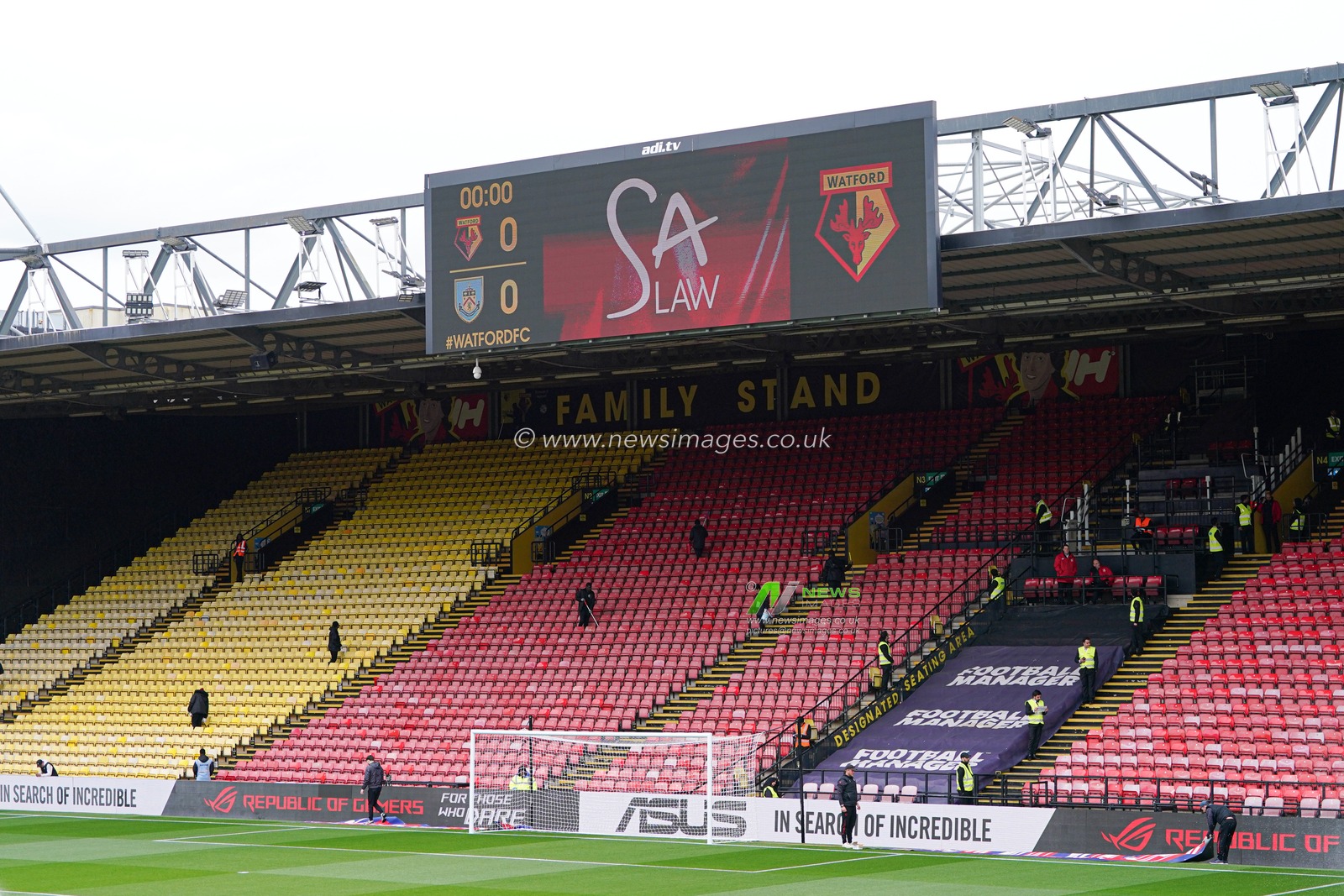 General view of vicarage road ahead of the Sky Bet Championship match Watford vs Burnley at Vicarage Road, Watford, United Kingdom, 18th April 2025

(Photo by Harvey Murphy/News Images)