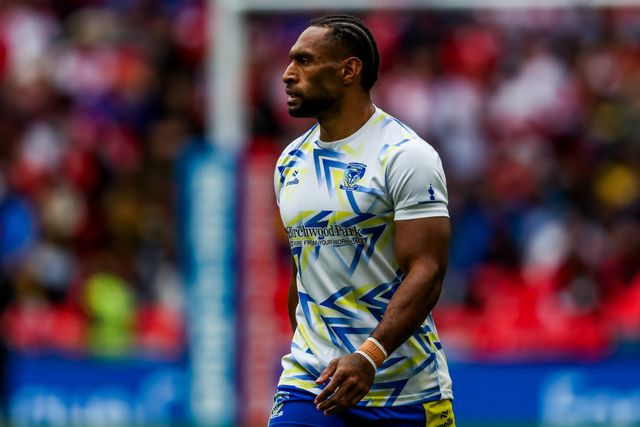 Rodrick Tai of Warrington Wolves warms up prior to the Betfred Challenge Cup Final Warrington Wolves vs Hull KR at Wembley Stadium, London, United Kingdom, 7th June 2025

(Photo by Izzy Poles/News Images)