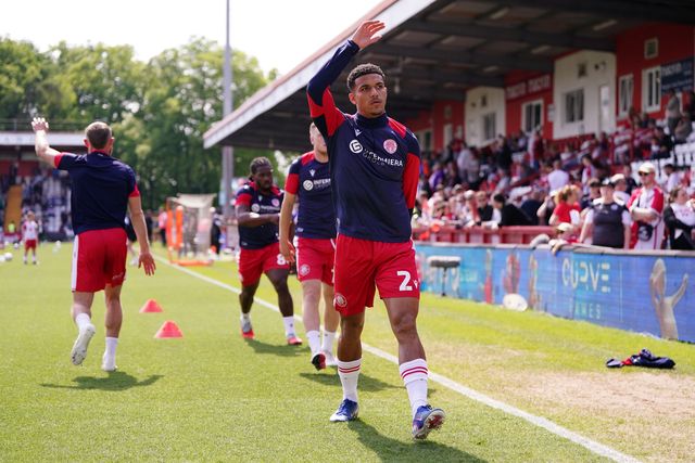 Stevenage players warm up ahead of kick off during the Sky Bet League One Playoffs Semi-Final match Stevenage vs Stockport County at Lamex Stadium, Stevenage, United Kingdom on 09 May 2026

(Photo by Harvey Murphy/News Images)