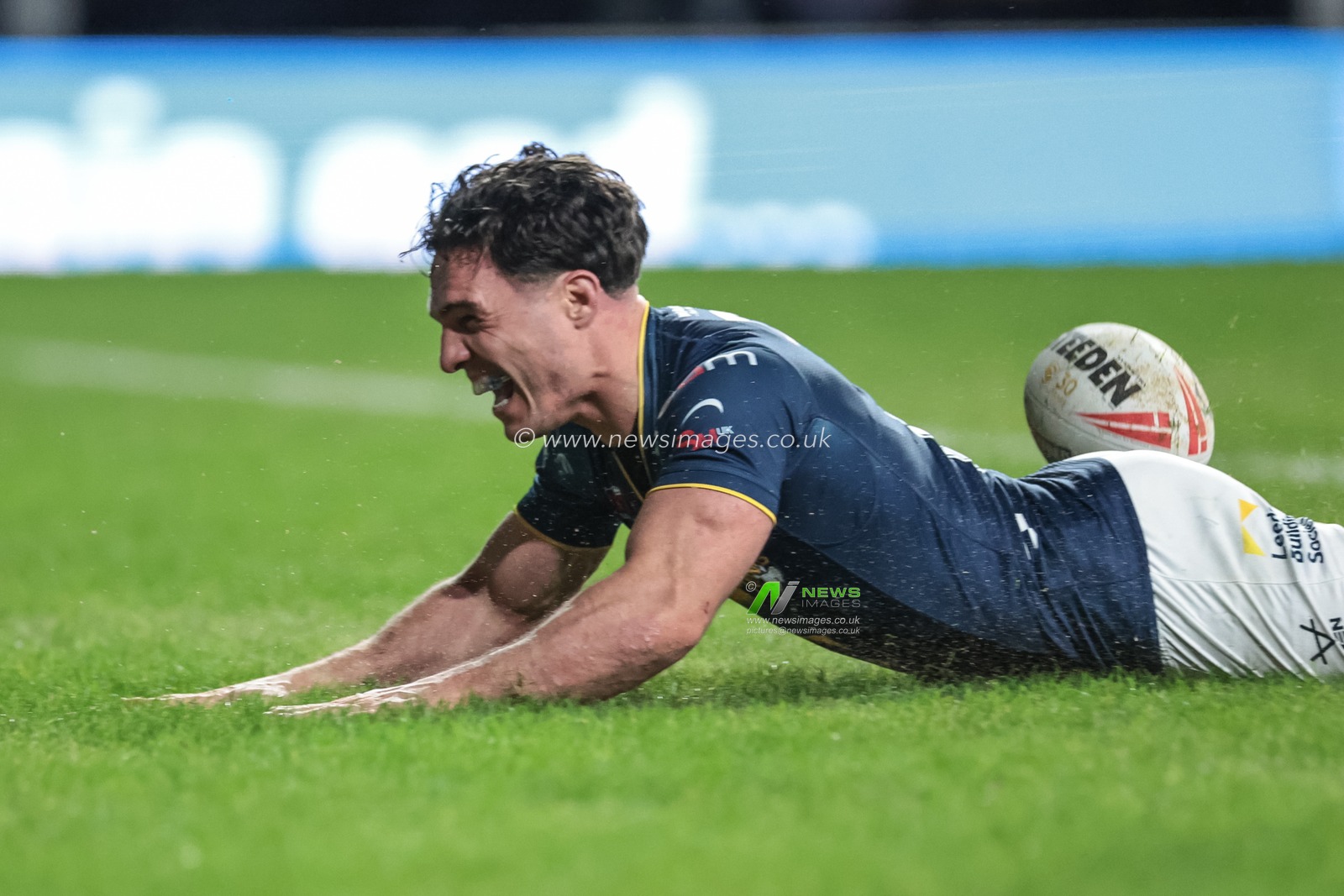 Brodie Croft of Leeds Rhinos goes over for a try during the Betfred Super League Round 2 match Leeds Rhinos vs York Knights at AMT Headingley Stadium, Leeds, United Kingdom on 20 February 2026

(Photo by Mark Cosgrove/News Images)