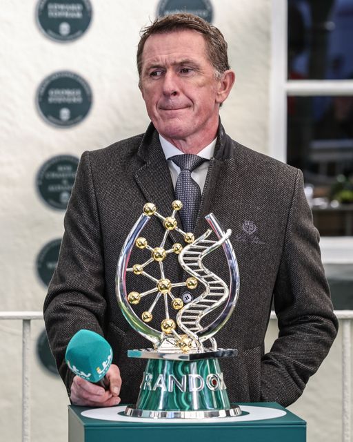 A P McCoy aka Tony McCoy speaks to ITV with the Grand National Trophy during the Randox Grand National 2025 Day 3 Grand National Day at Aintree Racecourse, Liverpool, United Kingdom, 5th April 2025

(Photo by Mark Cosgrove/News Images)