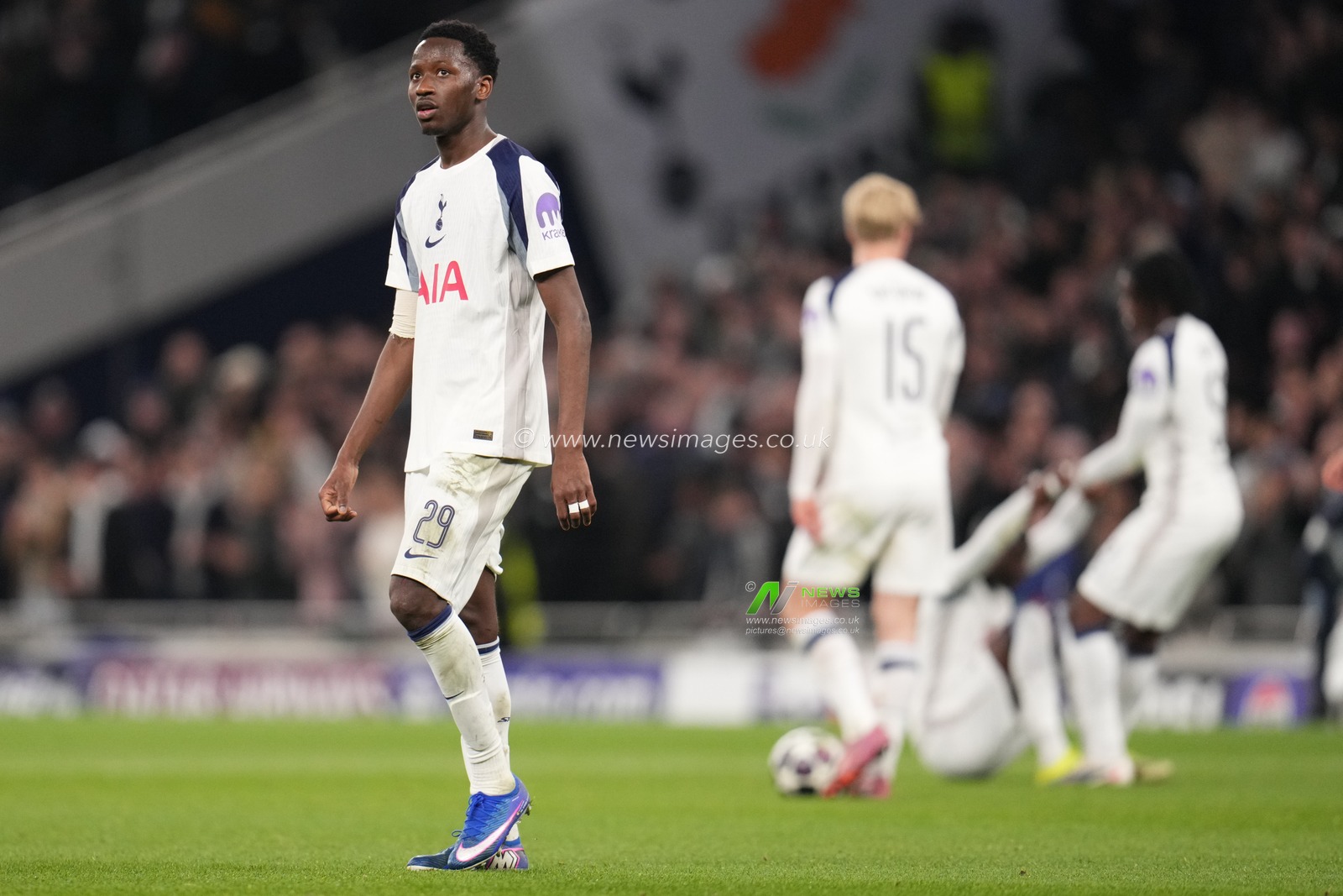 Pape Matar Sarr of Tottenham Hotspur at full time during the UEFA Champions League match Tottenham Hotspur vs Atletico Madrid at Tottenham Hotspur Stadium, London, United Kingdom on 18 March 2026

(Photo by Harvey Murphy/News Images)