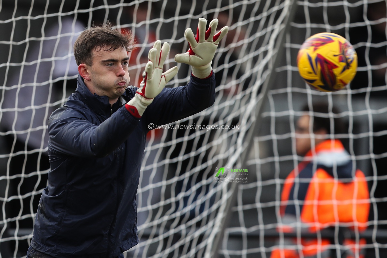 Harry Tyrer of Blackpool during the pre-game warm up ahead of the Sky Bet League 1 match Exeter City vs Blackpool at St James' Park, Exeter, United Kingdom, 25th January 2025

(Photo by Gareth Evans/News Images)